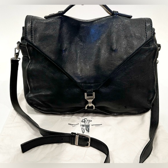 BOYY Black Leather Envelope Crossbody Shoulder Bag